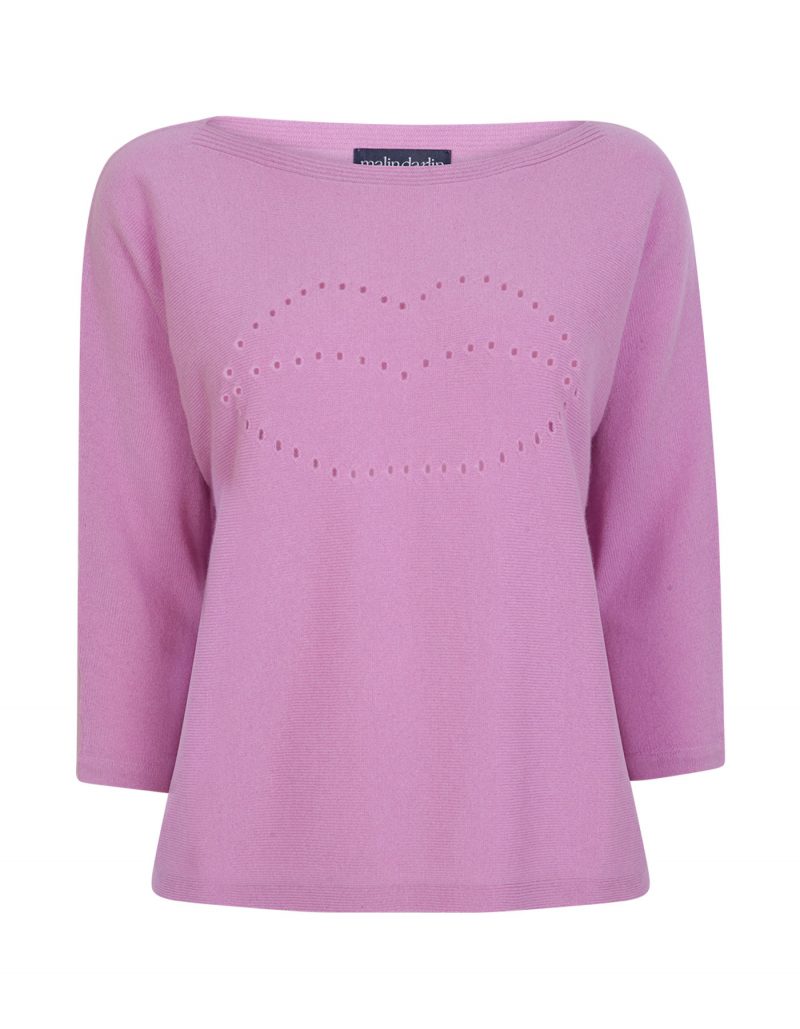 Lips pink cashmere jumpers at malin darlin.
