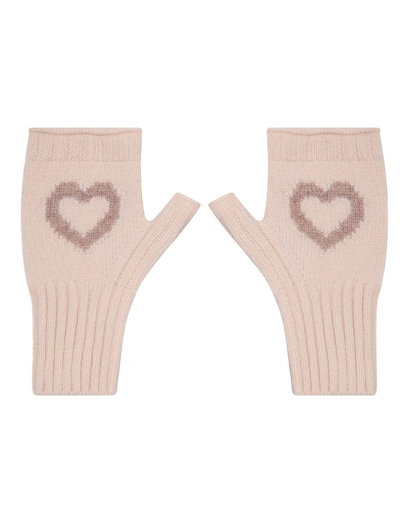 Cream cashmere fingerless gloves, part of the womens cashmere from malin darlin.